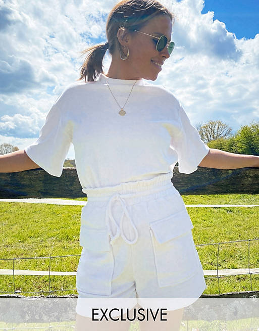 Labelrail x Collyer Twins oversized t-shirt in towelling co-ord