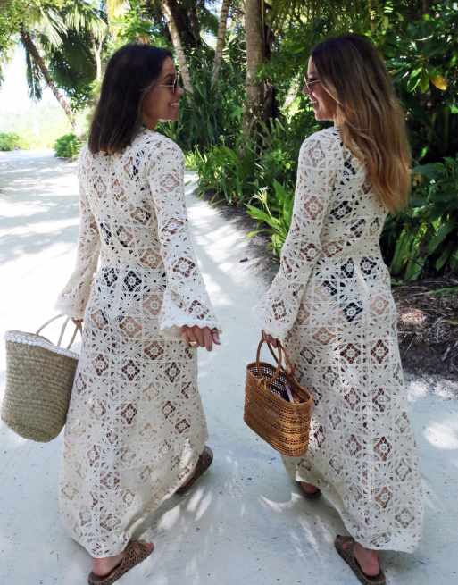 Robe longue crochet cheap femme