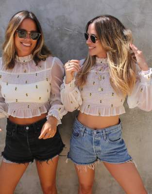 Diy top, diy shirred top, off shoulder cropped top