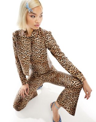 Labelrail x Dyspnea faux leather leopard print boxy jacket co-ord in multi