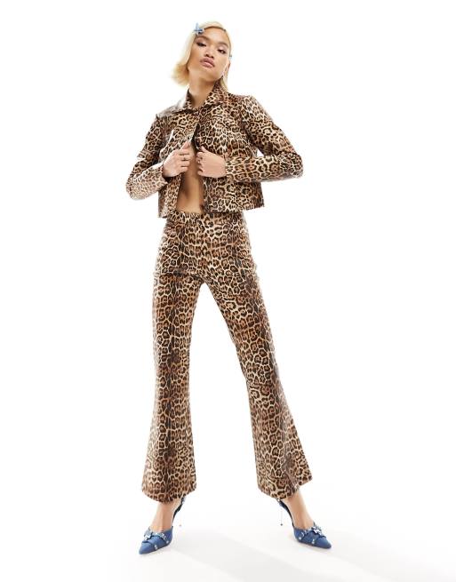 Labelrail x Dyspnea faux leather leopard print boxy jacket in multi - part of a set, 2 of 4