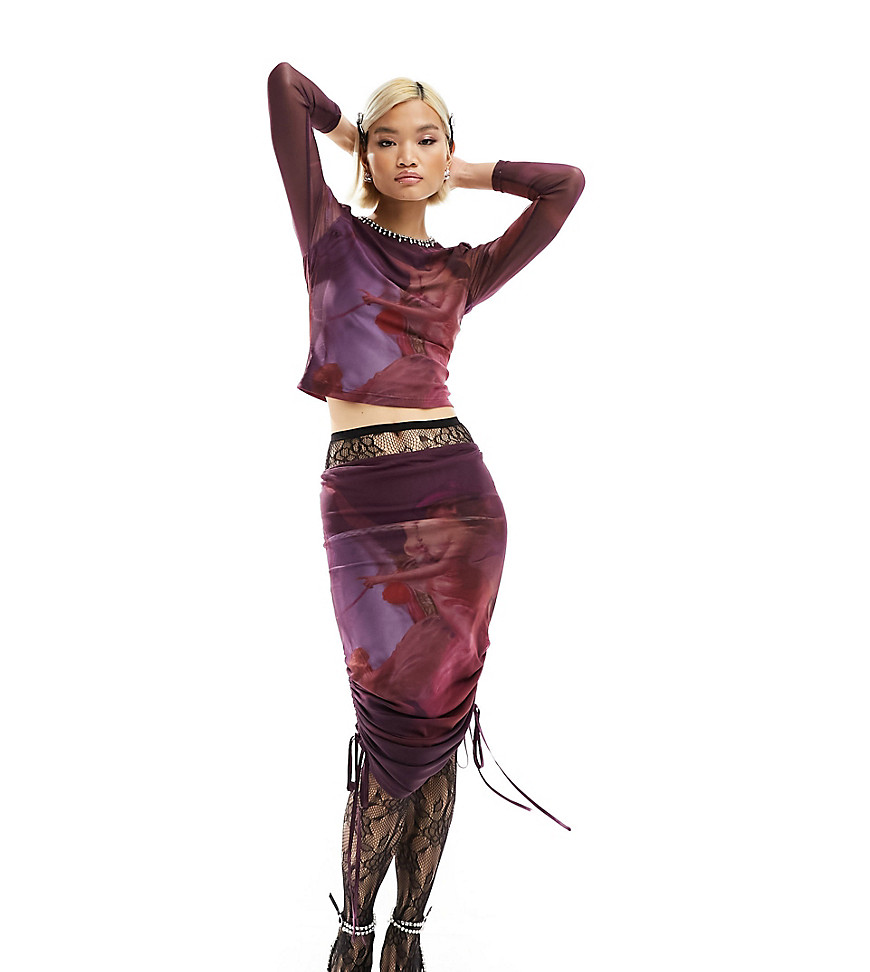x Dyspnea renaissance rodeo mesh multiway adjustable length dress and skirt in purple