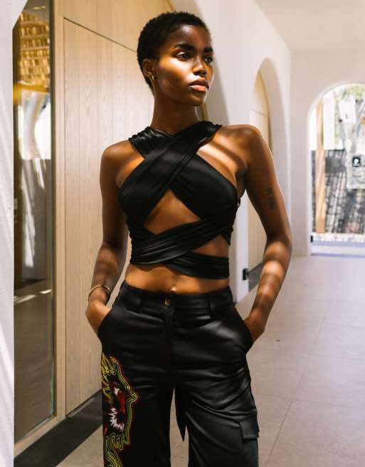 Labelrail x Eva Apio - Top croisé multi-positions - Noir