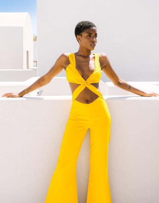 Out Tonight Mustard Yellow Two-Piece Jumpsuit