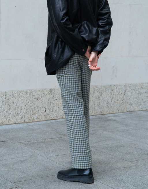 Labelrail x Isaac Hudson wide leg houndstooth slouchy pants