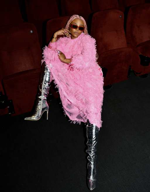 Labelrail x Juliette Foxx - Robe longue oversize texturée en tulle - Rose