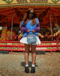 [Labelrail] Labelrail x Laura Elizabeth Klein fluffy textured oversized strawberry jumper in multi L MULTI