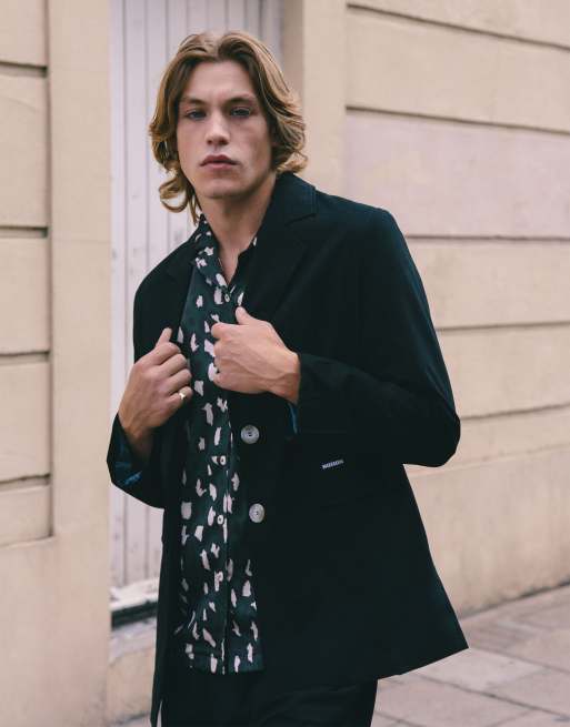 Labelrail x Notion - Blazer casual unisex oversize nero in coordinato