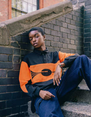 orange polo shirt long sleeve