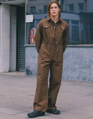 Labelrail x Notion unisex zip front boilersuit in deep brown - ASOS Price Checker