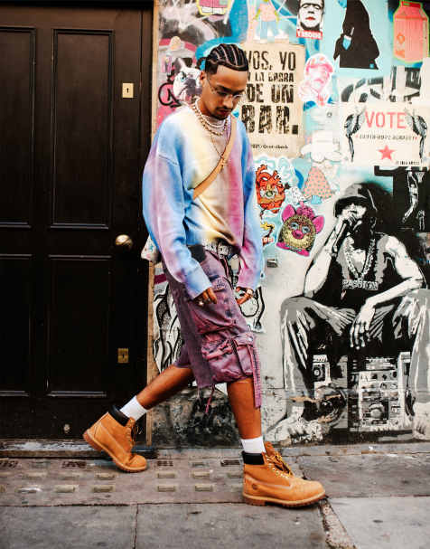 Labelrail x OliBrom tie dye baggy fit sweatshirt in multi stripe - view 1