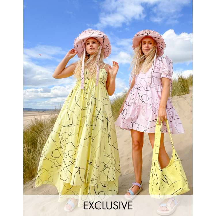 Labelrail x Olivia & Alice maxi cami smock dress with full skirt