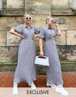 Labelrail x Olivia & Alice short sleeve maxi dress in ditsy floral