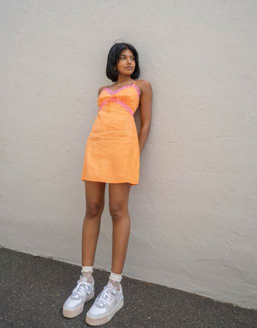 Labelrail x Pose and Repeat cami slip dress with contrast lace | ASOS