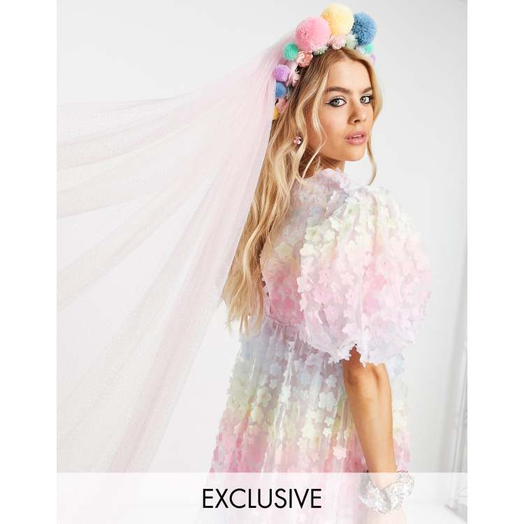Labelrail x Rachel Burke pom pom detail headband with 