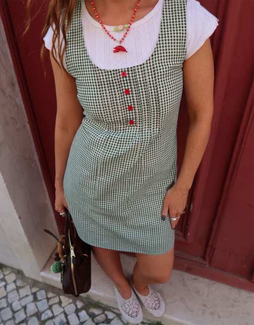 Labelrail x Rebecca Olivia micro check mini dress in green | ASOS