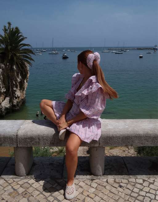And Mary Becky check mini dress　即納　ラスト ANDMARY】Becky check mini dress