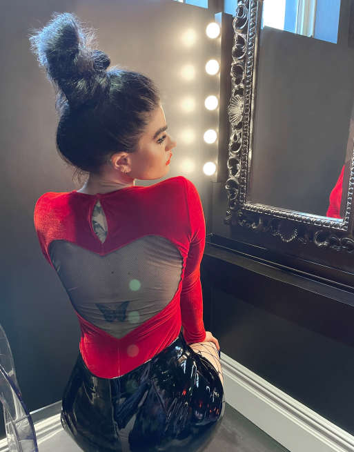 Labelrail x Sophia Hadjipanteli - Body con cuore sulla schiena in velluto rosso 