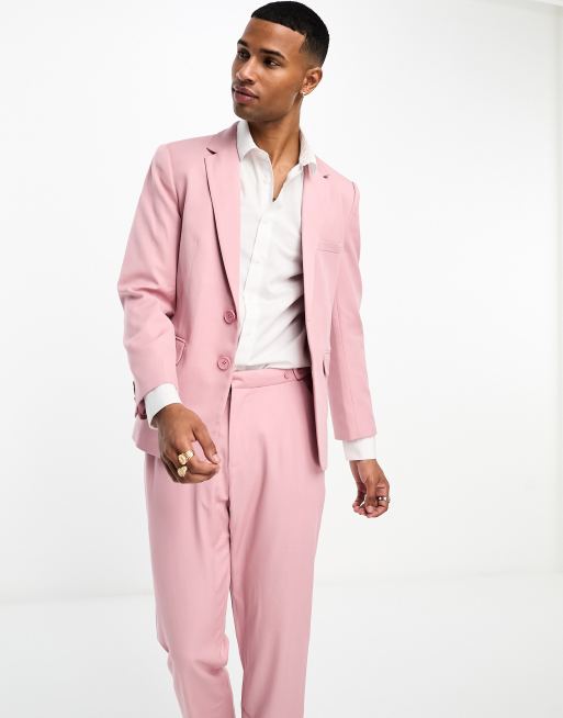 Labelrail x Stan & Tom - Nauwsluitend single breasted colbert in zalmroze, deel van co-ord set, 5 van 5