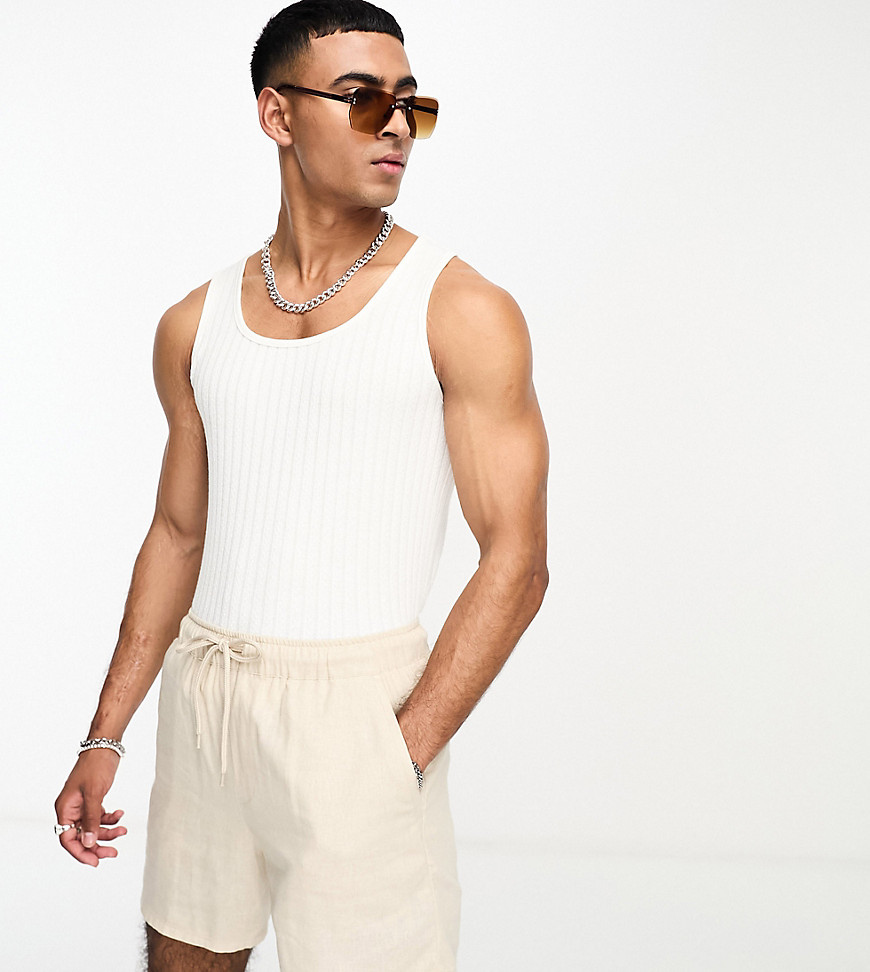 Labelrail x Stan & Tom pointelle square neck fitted vest in white