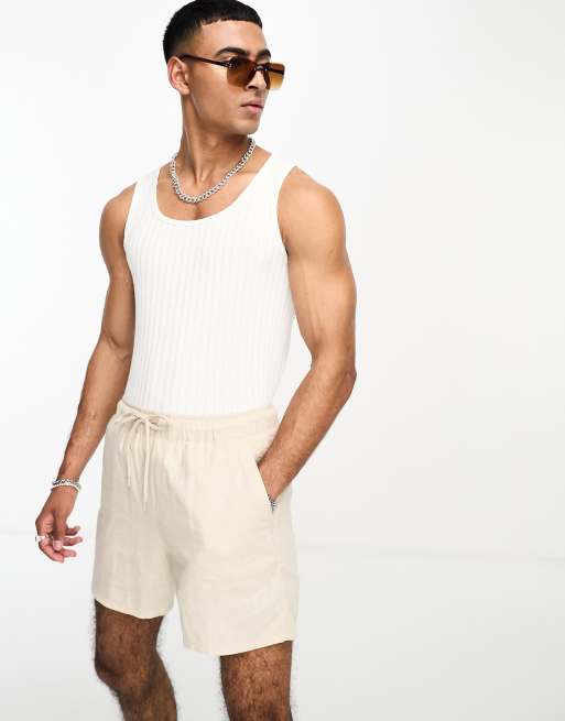 Labelrail x Stan & Tom pointelle square neck fitted vest in white