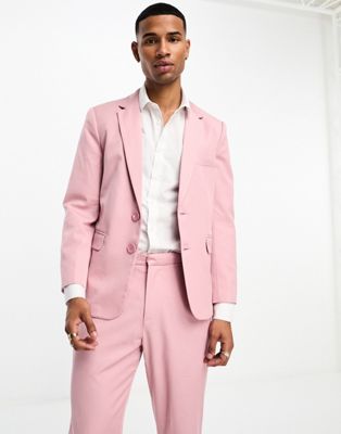 Labelrail x Stan & Tom single breasted fitted suit jacket co-ord in salmon pink