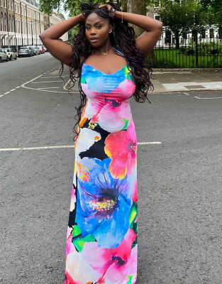 x Sumbo Owoyele bold bloom cami maxi dress in multi