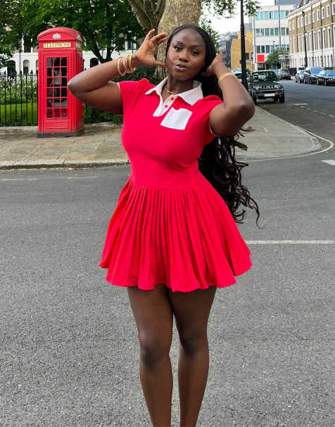 Labelrail x Sumbo Owoyele pleated skirt polo shirt mini dress in red - view 1
