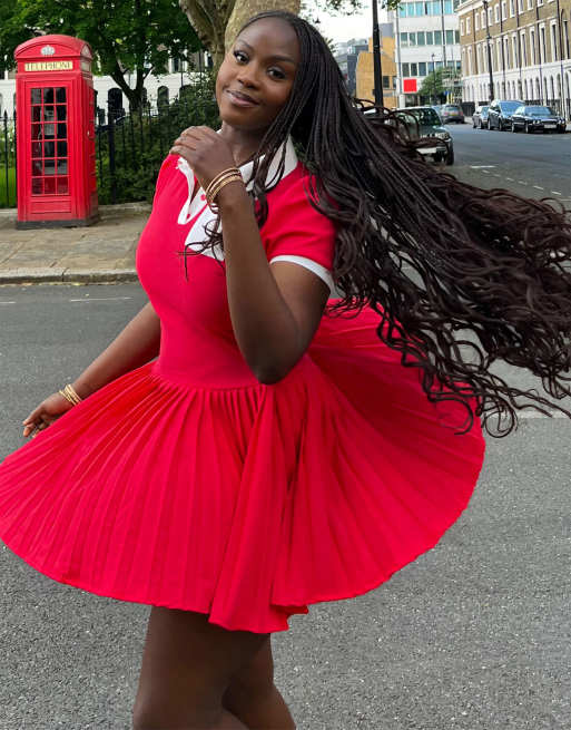 Red shirt and skirt on sale