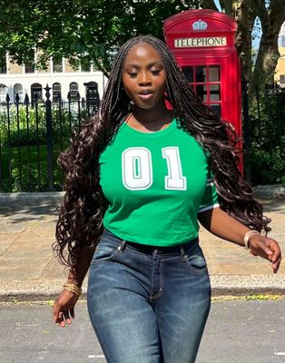 x Sumbo Owoyele sports motif long sleeve tshirt in green