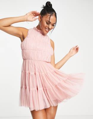 Pink tulle hotsell dress womens