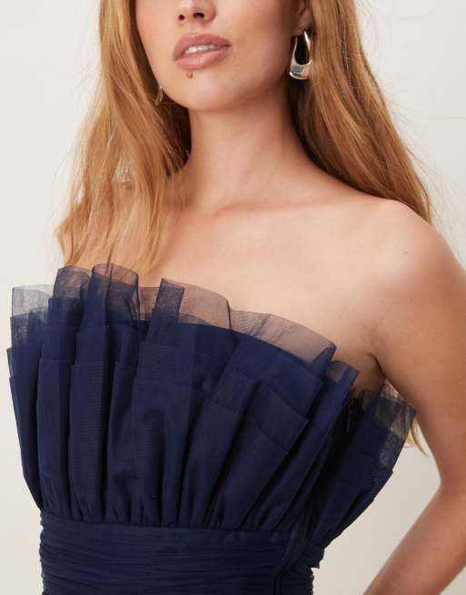 lace and beads navy dress & bandeau structured tulle mini in The Panel Slip – watercolor print dress STYLE:E05263023 Versatile Usage