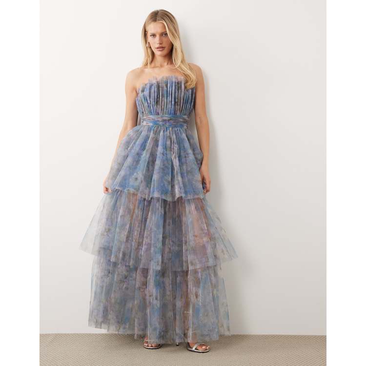 slim fit dress slacks Growing & Glowing Lace Detail Floral Mesh Maxi Dress (Pink/Yellow) ·  NanaMacs main image 1