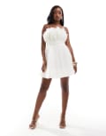 [Lace & Beads] Lace & Beads bandeau tulle mini dress in ivory-White 6 Ivory