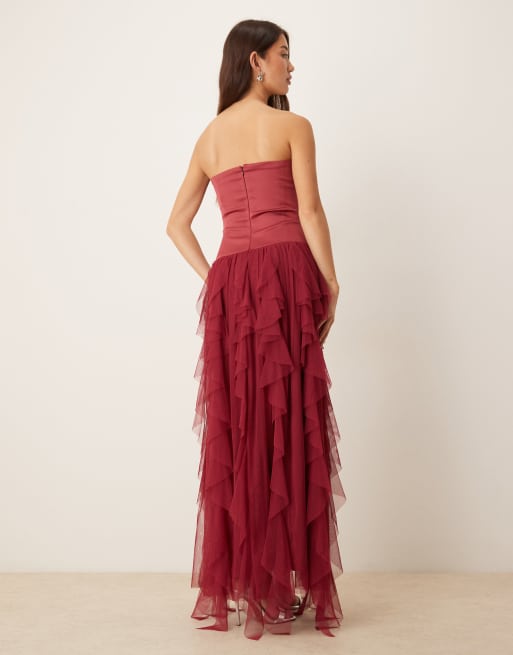 bridesmaid dresses western style Mismatched Burgundy Sexy Side Slit Mermaid Soft Satin Long Bridesmaid  Dresses Online main image 1