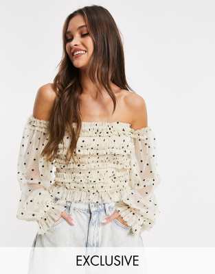 polka dot lace top