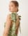 Lace & Beads Bow Shoulder Ruffled Maxi Dress