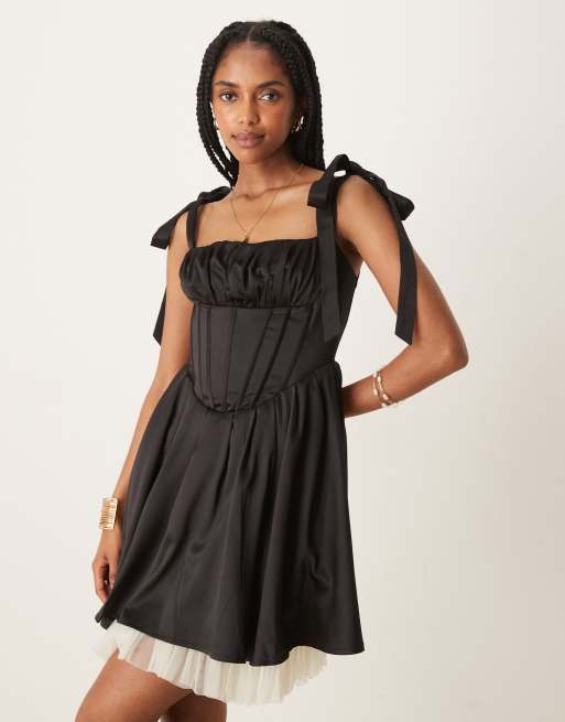 prom dress corset back A Line Spaghetti Straps Split Long Dresses – luladress colour:Beige Type: Mini Dresses Belted Dress With Detailed creating a unique and