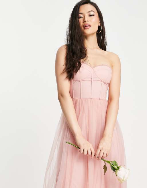 Pink lace tulle dress sale