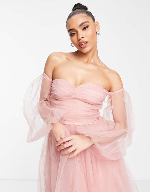 Logan off the shoulder evening dress best sale