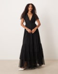 [Lace & Beads] Lace & Beads Bridesmaid Madison maxi dress in black 14 Black