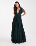 [Lace & Beads] Lace & Beads Bridesmaid Madison maxi dress in dark green 6 Dark Green