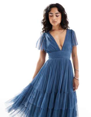 Lace & Beads Bridesmaid Madison Midi Dress
