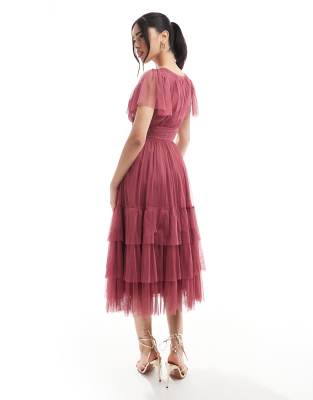 Lace & Beads Bridesmaid Madison Midi Dress