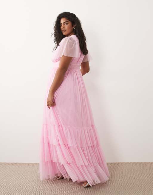 open lace back dress Likely Women's Issa Mock Neck Lace Dress - Pink - Size 6
