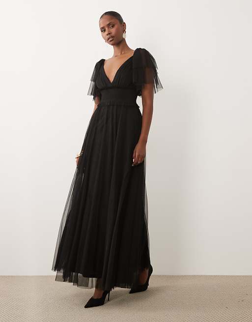 black lace bridesmaid dress Halter Top Long Mermaid Dresses The adjustable lace Modest Black Bridesmaid Dresses: A