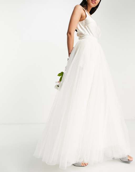 Lace & Beads - Bruidskleding - Maxi rok in ivoorwit, deel van co-ord set