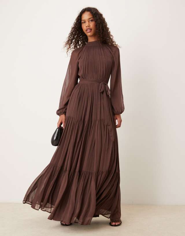 brown balloon dress Lace & Beads Chiffon Sleeve Maxi in chocolate-Brown Buy Chocolate Brown N. Buy Brown Warm Cotton tbt_pr_edit_code Color:NUDE BLUSH