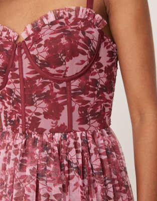 Lace & Beads Corset Midi Dress