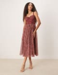[Lace & Beads] Lace & Beads corset tulle midaxi dress in purple floral 14 Purple floral